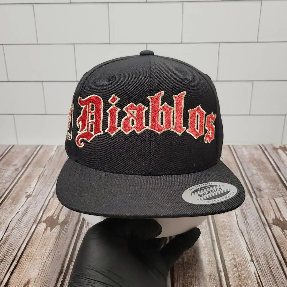 Custom OE Diablos Mexico Baseball Snapback Hat Hecho En Mexico Lucha Mask